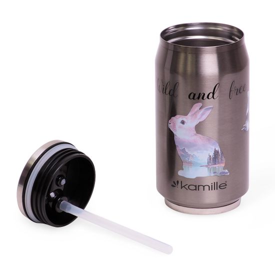 Термобанка 300 мл из нержавеющей стали с трубочкой Kamille KM-2204