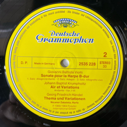 Винтажная виниловая пластинка LP Nicanor Zabaleta, J. S. Bach Бах, Handel Гендель, Viotti, Krumpholtz, Harfenmusik Des Barock (Германия 1977) Deutsche Grammophon Resonance
