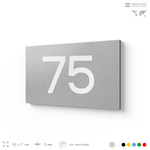 Табличка с номером 75 на дверь квартиры, для офиса, кабинета, аудитории, склада, серая 120х70 мм, Айдентика Технолоджи