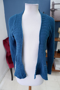 Болеро вязаное синее 44 размер