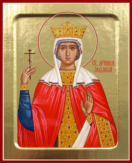 Икона Людмилы, мученицы на дереве: 125 х 160 (Синопсисъ)