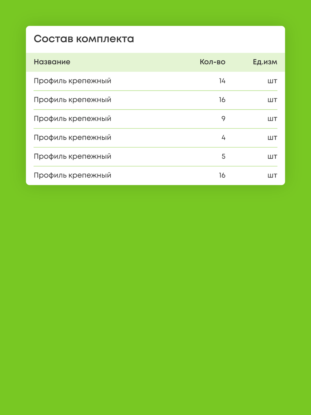 Профиль крепежный - 14 шт