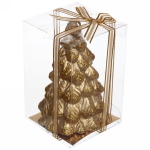 Свеча новогодняя «Ёлочка снежная» 12 см, золото