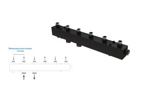 Распределительный коллектор 7 отопительных контуров Askon 25М/125/40/7 (до 90 кВт)