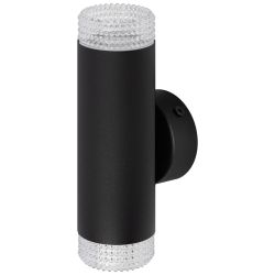 Светильник настенный ЭРА WL50 BK/TR 2*GU10 2*12Вт IP20 черный, прозрачный | Настенная подсветка