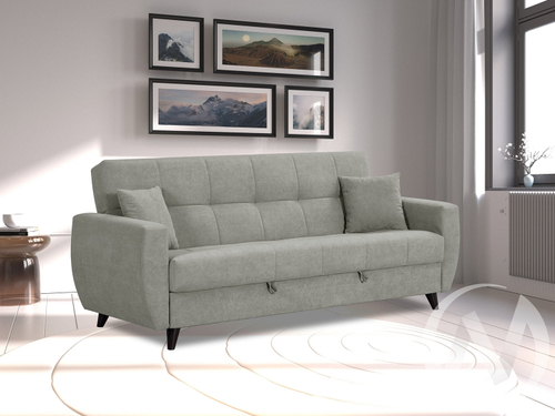 Диван прямой Бетти 2 (БД) LUMA 14 (велюр серый)