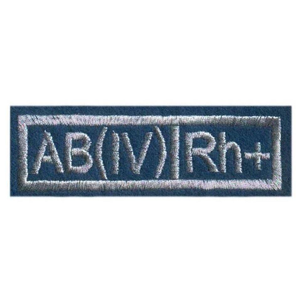 Нашивка вышитая грпупа крови 4+ (голубая)