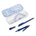 Готовальня 7 предм: циркуль-автомат, стержни, ручка, 4 линейки, пласт.футляр