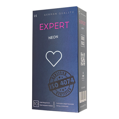 Светящиеся в темноте презервативы Expert Neon 10шт