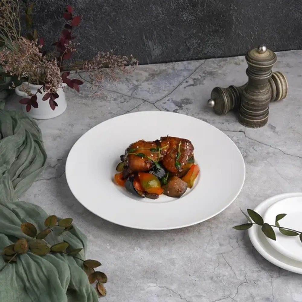 Тарелка d 25,5 см с широкими полями белая фарфор P.L. Proff Cuisine [6]
