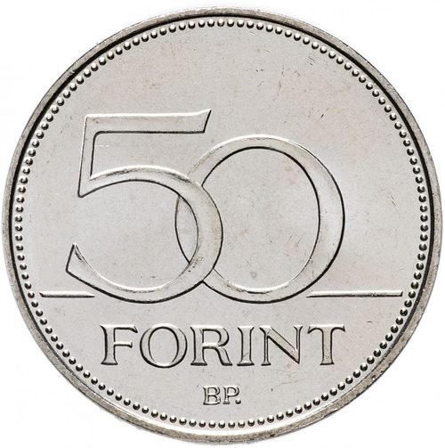 50 форинтов. 70 лет форинту. Венгрия. 2016 г. UNC