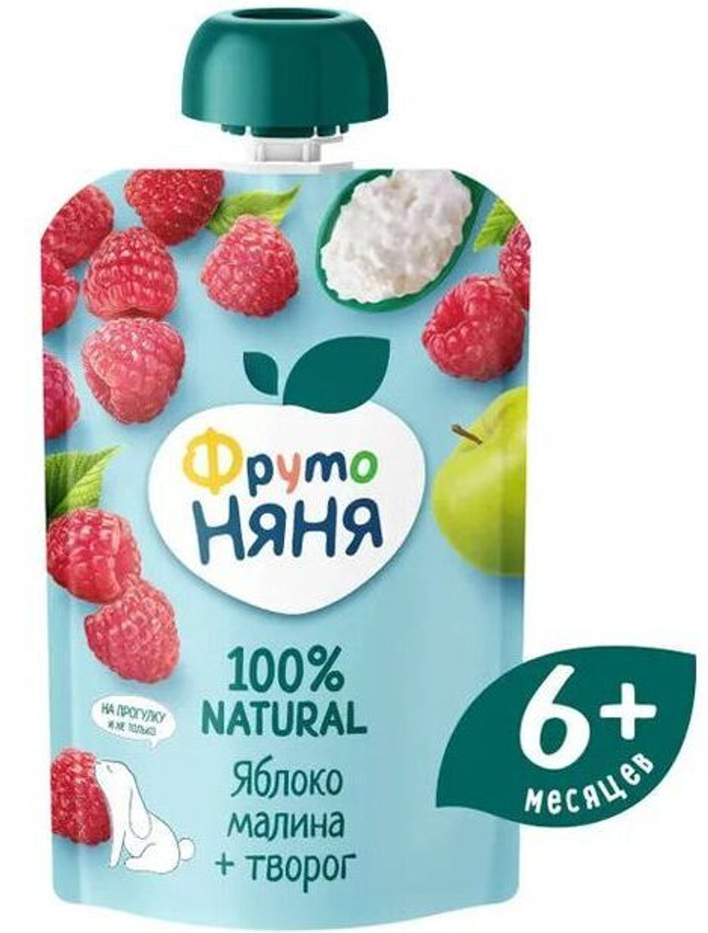 Ф-Н Пюре с творогом яблоко и малина 90г
