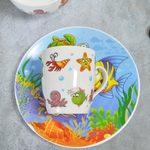 Набор керамической посуды 3 предмета: кружка 8*7см, тарелка плоская 18см, тарелка суповая 11*5.5см.