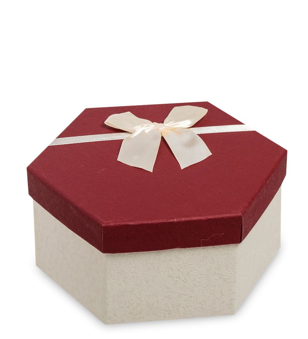 WG-26/2-C Коробка подарочная «Шестиугольник» цв.бел./борд.