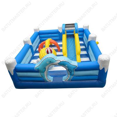 Коммерческий надувной батут "Морские приключения" 5*5*2,5 м