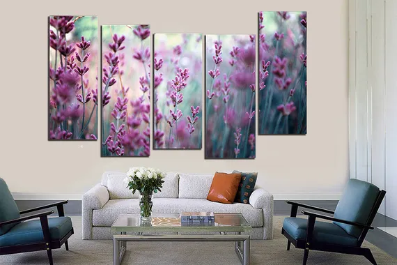 Модульная картина "Яркая лаванда"