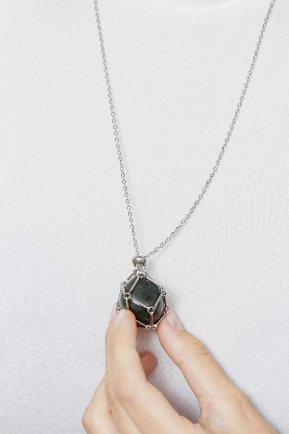 Авоська-подвеска для кристаллов серебристая L