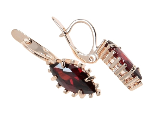 "Ажбе" серьги в золотом покрытии из коллекции "Элеганс" от Jenavi с английским замком