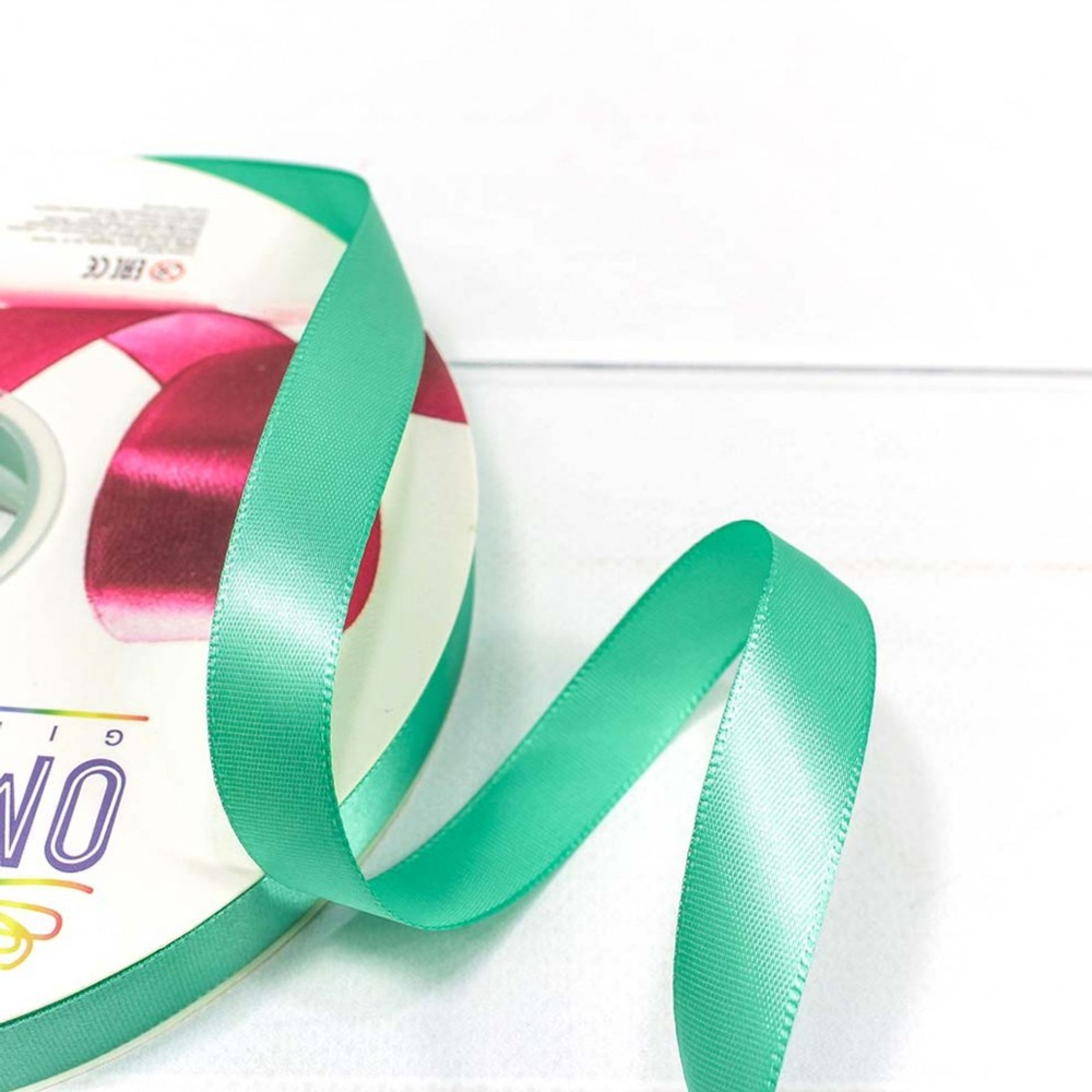 Лента Атласная 1,5см х 110м Полиэстер класс А (Бирюзовый)