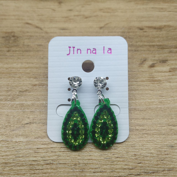 Клипсы на фетре Авокадо стразы кристалл металл серебристый