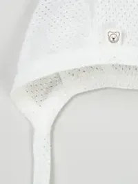 Чепчик "Молоко" из ажурного хлопка 0+