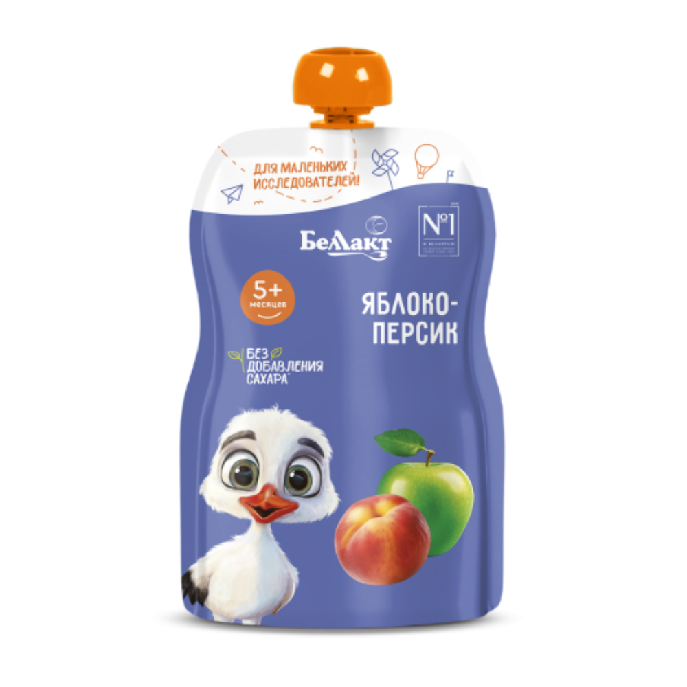Пюре БеЛакт Яблоко-персик 90 гр