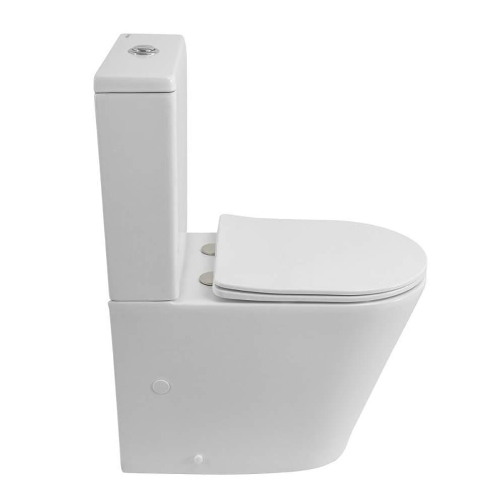 Унитаз-компакт безободковый BelBagno Flay-R BB2149CPR/SC с крышкой-сиденьем микролифт, белый
