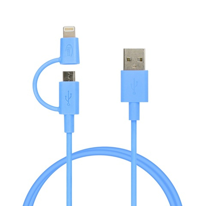 USB cable (2 в 1) Lightning/micro 1m scien blue