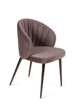 Стул Mont Blanc, бархат антрацит 14 / черный конус