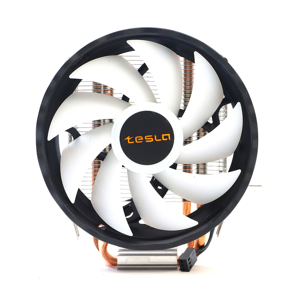 Кулер для CPU TESLA 920RGB V2, 1х120мм, 1600rpm, 3-pin, Al+Cu, серебристый-черный-белый/FRGB, 47CFM, 23дБ, 2-PIPE(прямой контакт), TDP 135Вт, INTEL 1700/1200/115x/775/1366, AMD AM5/AM4/AM3(+)/AM2(+)/FM2(+)/FM1/754/940/939 (TSL-920-RGB-V2)