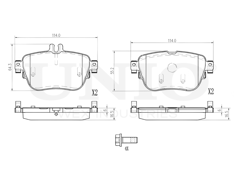 Колодки тормозные диск. задние UNIO BRP-20198