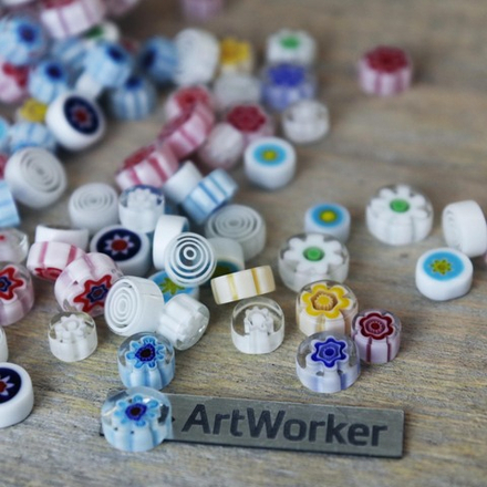 Миллефиори белый микс, 100 гр