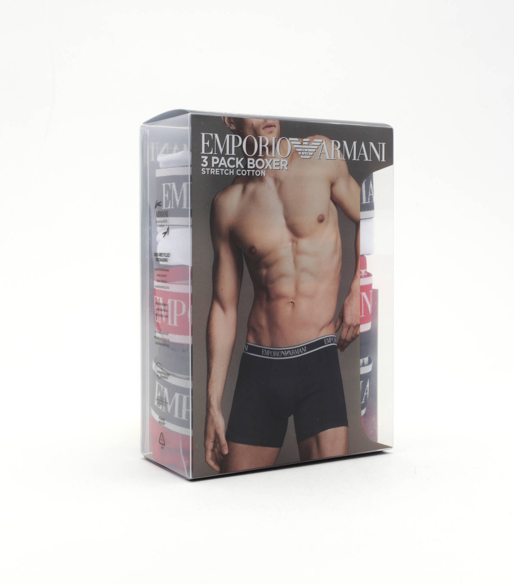 Трусики-боксеры 3шт. Emporio Armani - белый(111473 3F717)