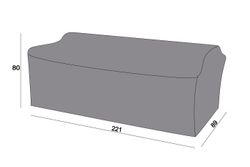 Защитный чехол на диван Капучино, трехместный 221×89×80 см, цвет серый