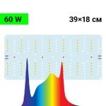 Спектр панели: Samsung LM301B с Osram 660 nm, UV 380 и 740 nm, график