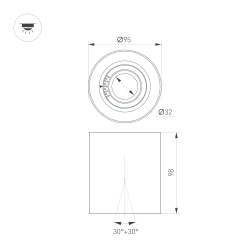 Светильник SP-ACENTO-R95-10W Warm3000 (BK, 20-45 deg, 230V) (Arlight, IP20 Металл, 5 лет) 055741