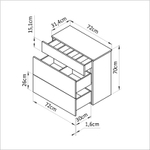 Комод белый Оланд 3 ящика для вещей с органайзерами