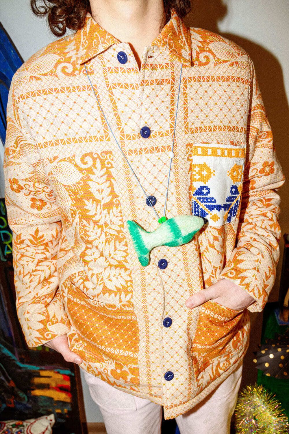 Куртка Soeurs с Вышивкой на Маленьком Кармане / Petrol Jacket оранжевая