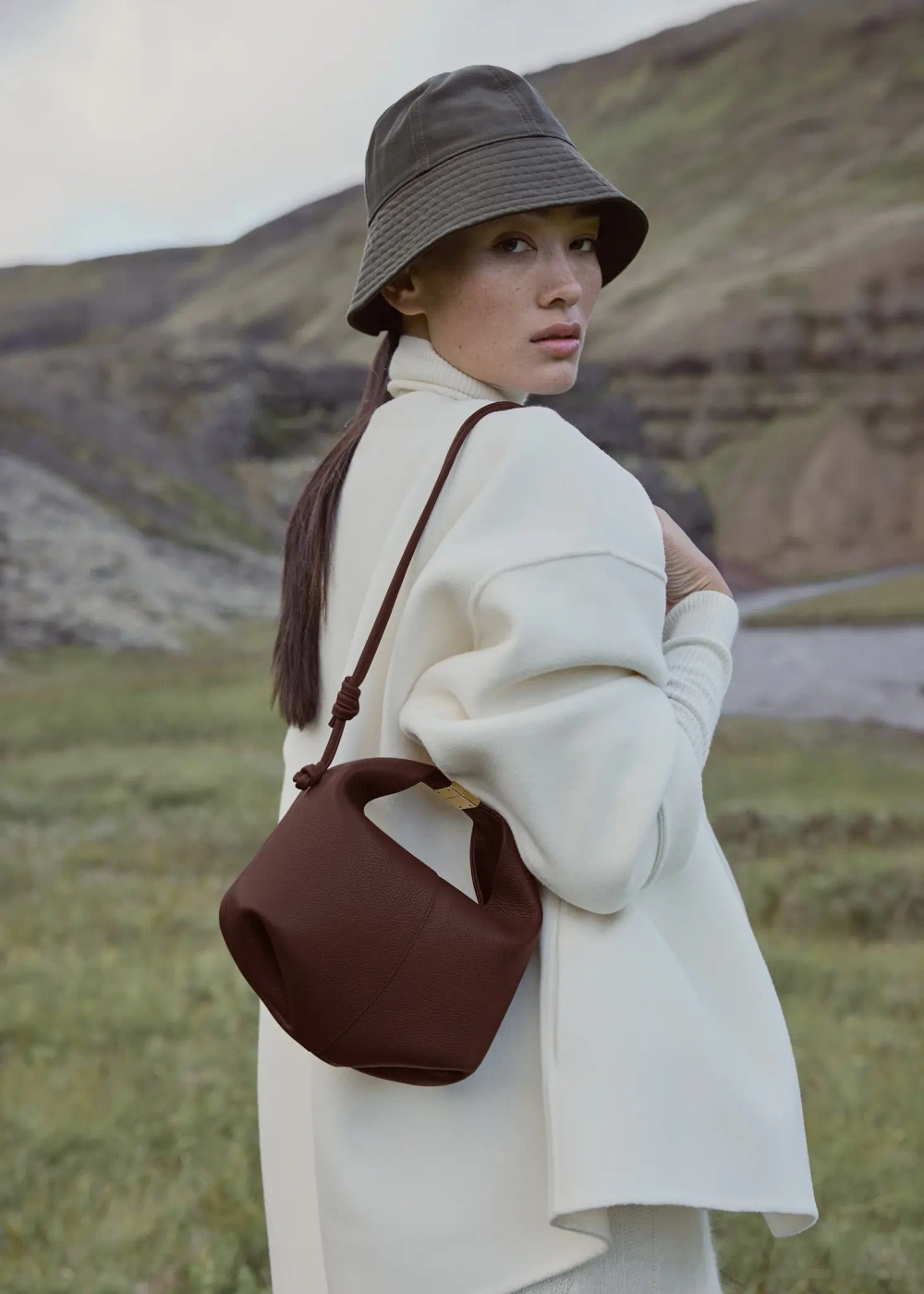 POLENE СУМКА BERI, ТЕМНО-КОРИЧНЕВЫЙ