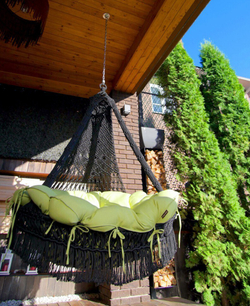 Подвесное кресло CARTAGENA (корич, беж.-корич., светло-корич.)с подушкой и деревянным каркасом CORSA