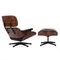 Кресло с оттоманкой Eames Lounge, черная кожа, палисандр