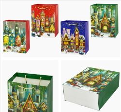 GAEM Пакет подарочный (бумага 210г/м2, блок 12шт), L18 W10 H23 см, 4в.