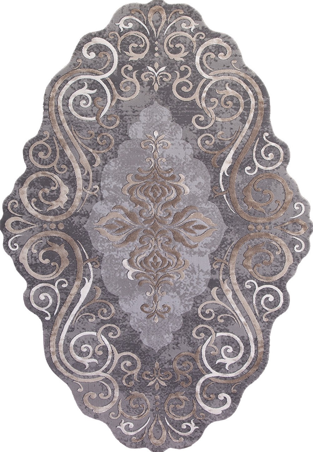 Ковер 00858C - GREY / BROWN - Прямоугольник - коллекция SAFIR размер 78*150 см