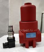 WKDFBN/HC60G10D1.1/-L24 - Напорный фильтр гидравлический одинарный модели DF тонкость фильтрации 10 мкм, типоразмер 60, вид присоединения: резьба G1/2, материал корпуса - чугун, рабочее давление до 420 бар, визуально-электрический (лампа с напряжением 24В) индикатор загрязнения