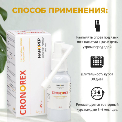 NANOPEP, CRONOREX® Кронорекс спрей с пептидами для иммунитета, сердца и сосудов