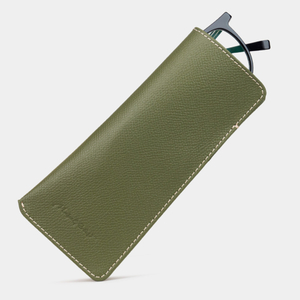 Футляр для очков Lunette из кожи сафьяно, цвета хаки