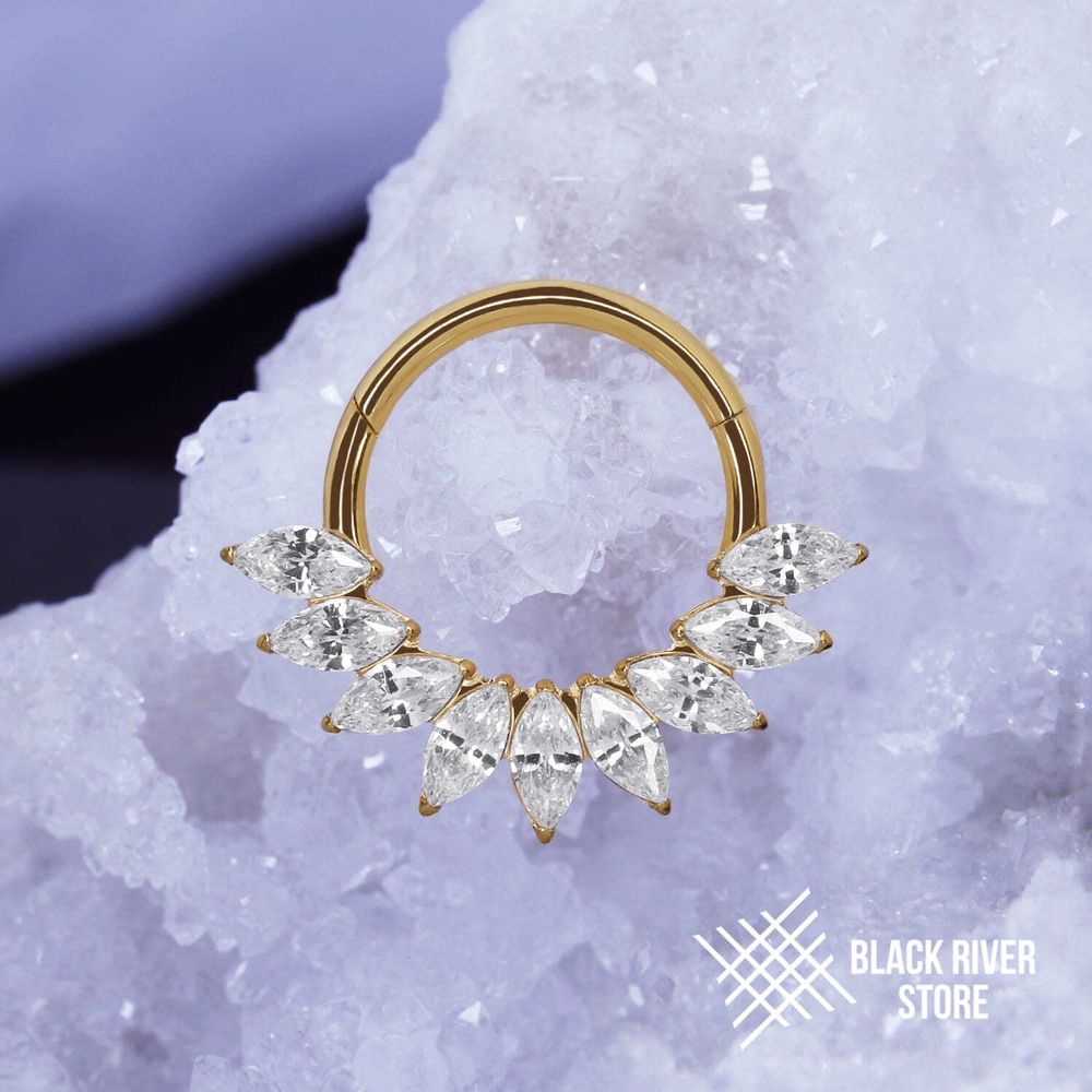 Кликер Different Marquise Crystal PVD Yellow 1.2мм