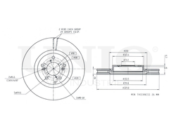 Диск тормозной передний UNIO BRD-20366
