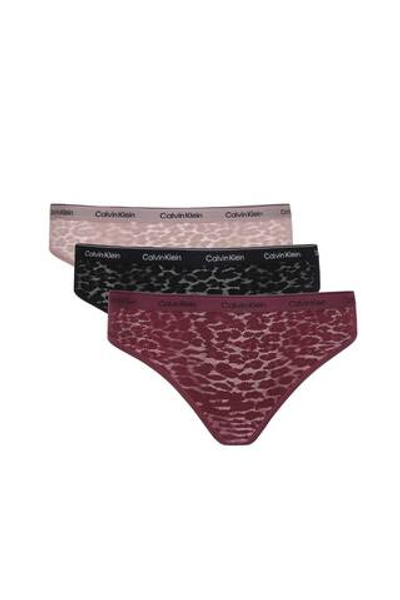 Кружевное трусики-бразилианки 3 шт. Calvin Klein Underwear - разноцветная(000QD5225E)