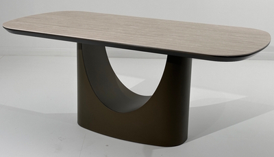 Стол CRESPO 180  TRAVERTINE CA086, керамика / Темное золото, ®DISAUR